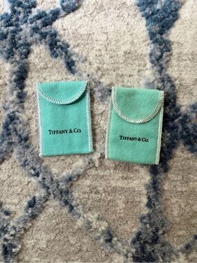 Tiffany & Co. Turquoise Felt Jewelry Pouch Pair